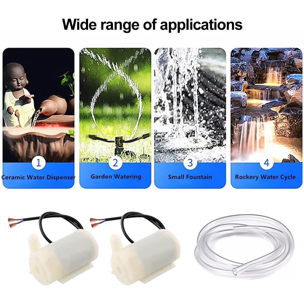 Pompa Acqua Sommergibile DC 3V-5V - 3 Pezzi Con Tubo 3m | Per Acquari, Fontane E Giardini - Foto 11