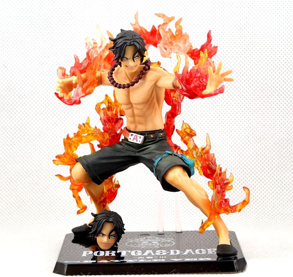 Yazahoh ワンピースgkポートガス D エース 5 1インチ 立ち位置は頭を変えることができます アニメキャラクターモデル Pvc素材 ゲームの 役割 ファッション玩具 強大で横暴 漫画の装飾品 最愛の贈り物 Sief Sk Ca