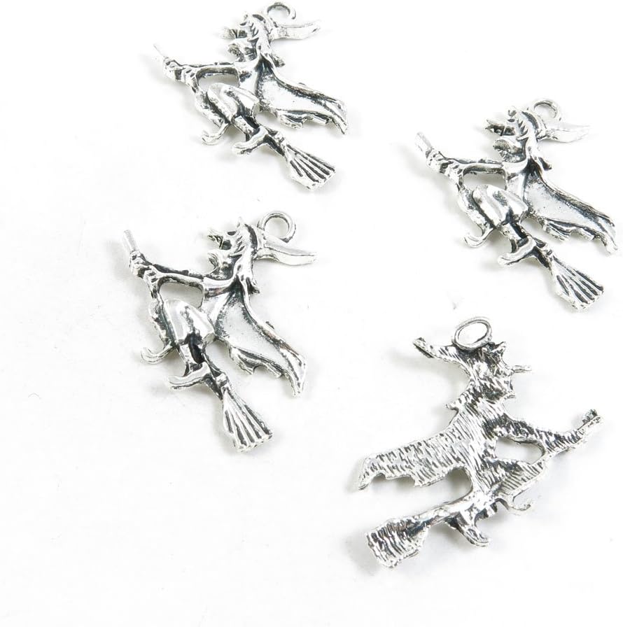 Antique Silver Tone Jewelry Making Charms Pendant Findings Craft Supplies Bulk Lots Arts I3HY6 Witch