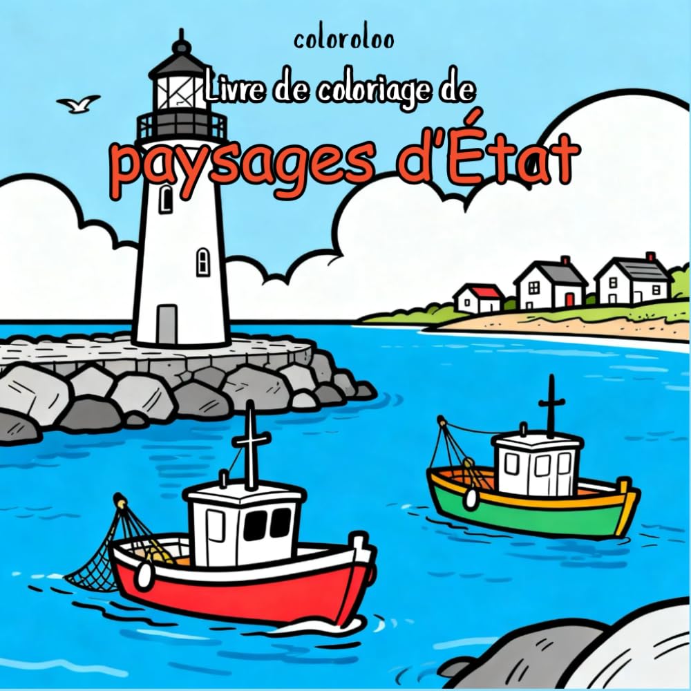 Livre de coloriage de paysages d’État: Grand livre de coloriage paysages d’État – Dessins bold et faciles pour adultes et adolescents, scènes relaxantes de nature américaine