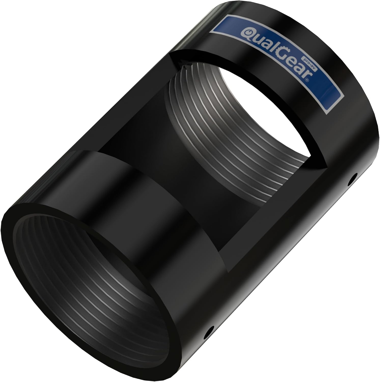 QualGear QG-PRO-PM-PCO-B Pro-AV 1.5" Npt Threaded Pipe Connector with Opening Projector Accessory
