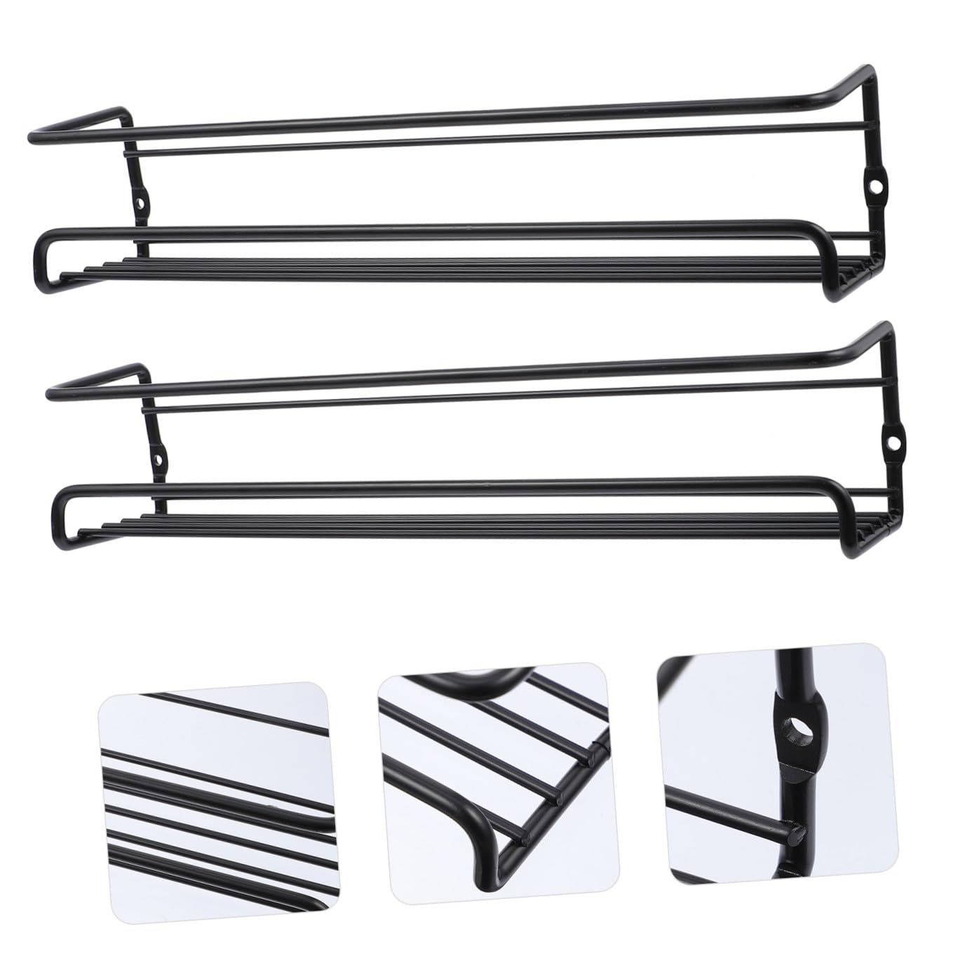 2 piezas Estantería de Cocina Negra Montada Pared para Especieros y Botes de Condimentos de Unidades para Organizar y Ahorrar Espacio Armarios y Mesas