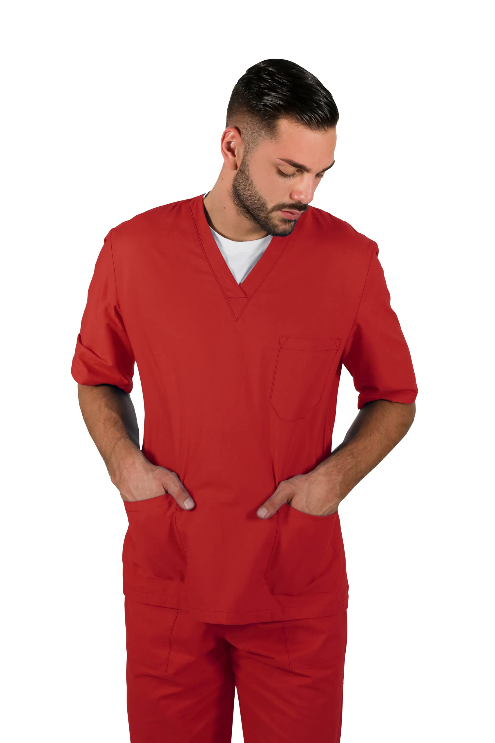TCD Ricamo Gratuito - Divisa Sanitaria Infermiere in 20 COLORI - Casacca e Pantalone | Medicale Unisex | OSS Ospedale Estetista Veterinario