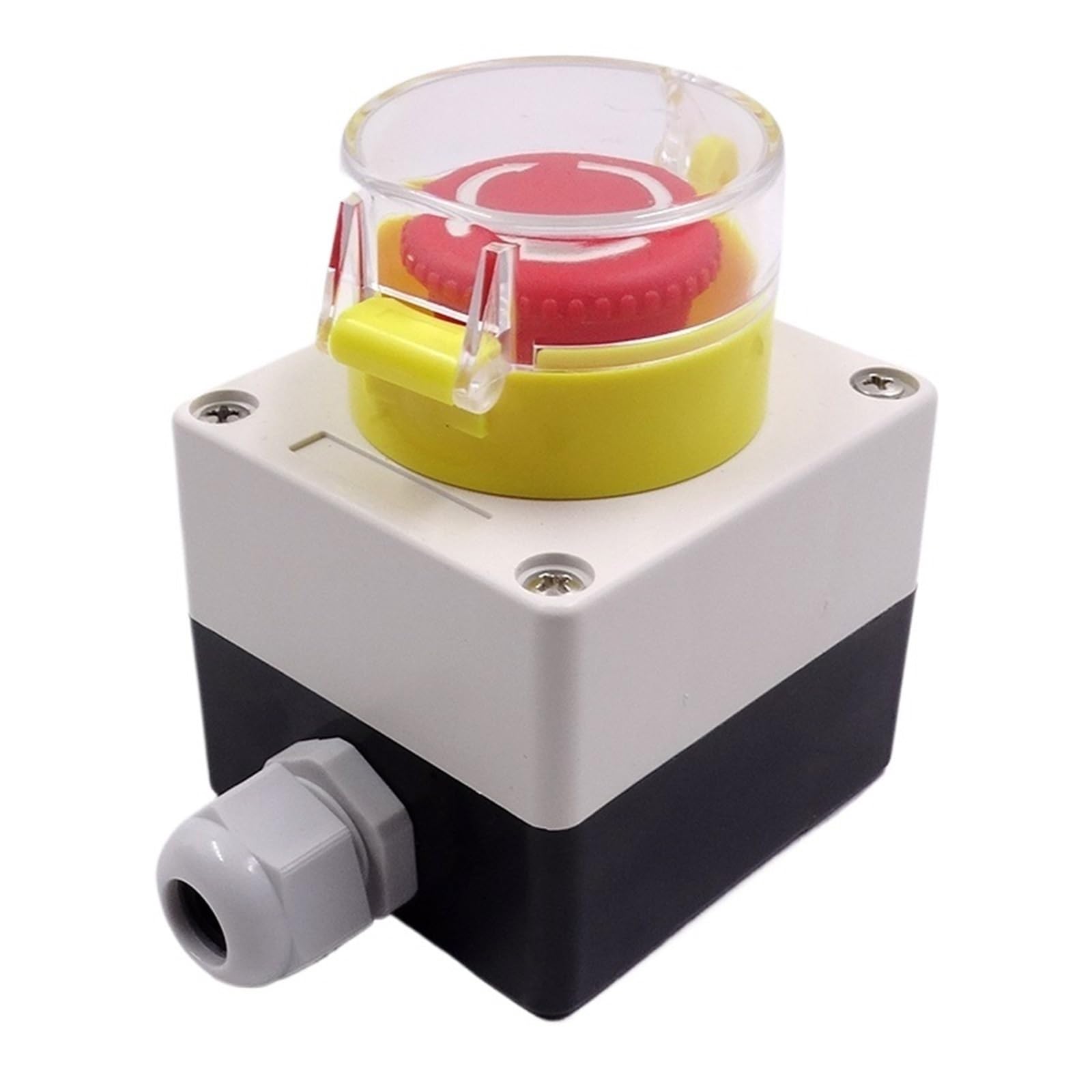 1 Uds. Interruptor de botón de parada de emergencia de 22mm con caja protectora protectora 1NO1NC 2NC(1NO1NC)