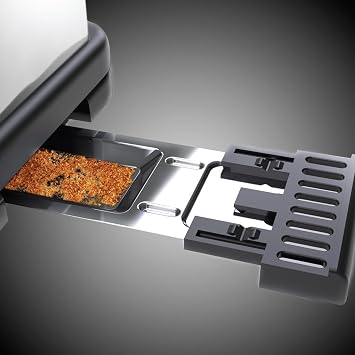 Russell Hobbs Toaster [long slit for 2 slices / 1 wide slice of bread] Victory stainless steel (extra wide toast slot, bread head, 6 frying stages + defrosting and heating