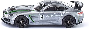 Siku Mercedes-AMG GT4 1529 | Diecast Metal & Plastic Toy Vehicle Replica | Grey and Blue Color | Original Paintwork, Rear Spoiler | Collectible Blister Series