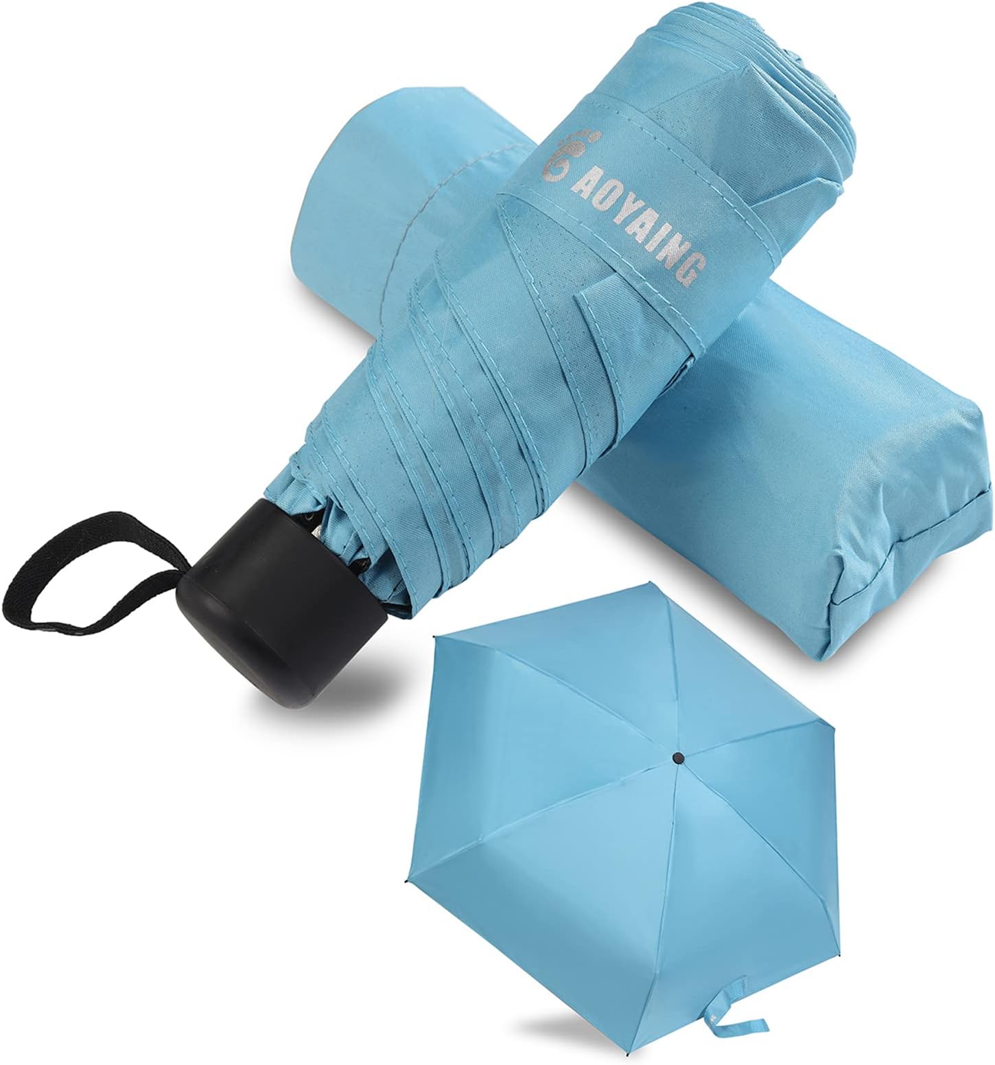 Compact Travel Umbrella with Case Sun&Rain Lightweight Small and Compact Suit for Pocket
