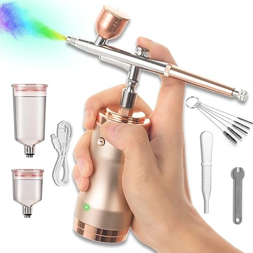 Kit de aerógrafo con compresor juego de pintura de cepillo de aire kit de pistola de aerógrafo portátil inalámbrico para aerógrafo mini pistola de