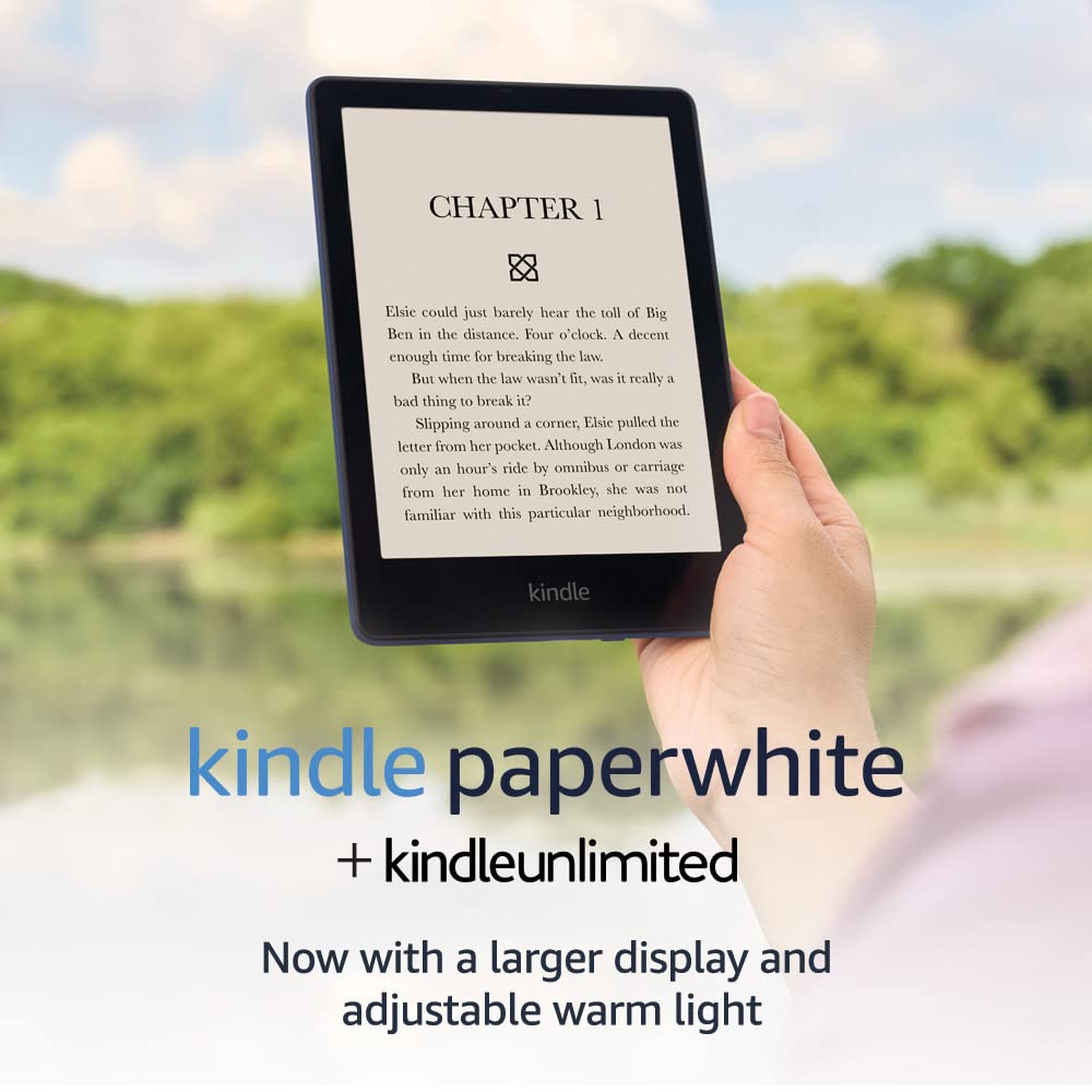 Kindle Paperwhite (16 GB) β Now with a 6.8" display and adjustable warm light + 3 Months Free Kindle Unlimited (with auto-renewal) β Denim