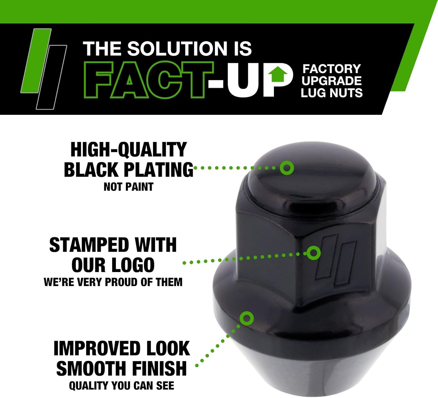 DPAccessories Lug Nuts Compatible with 2021-2026 Ford Bronco | Black OEM Style | for Factory Aluminum Wheels Only | Set of 27 Wheel Nuts | DFOBRO06F-BK/1