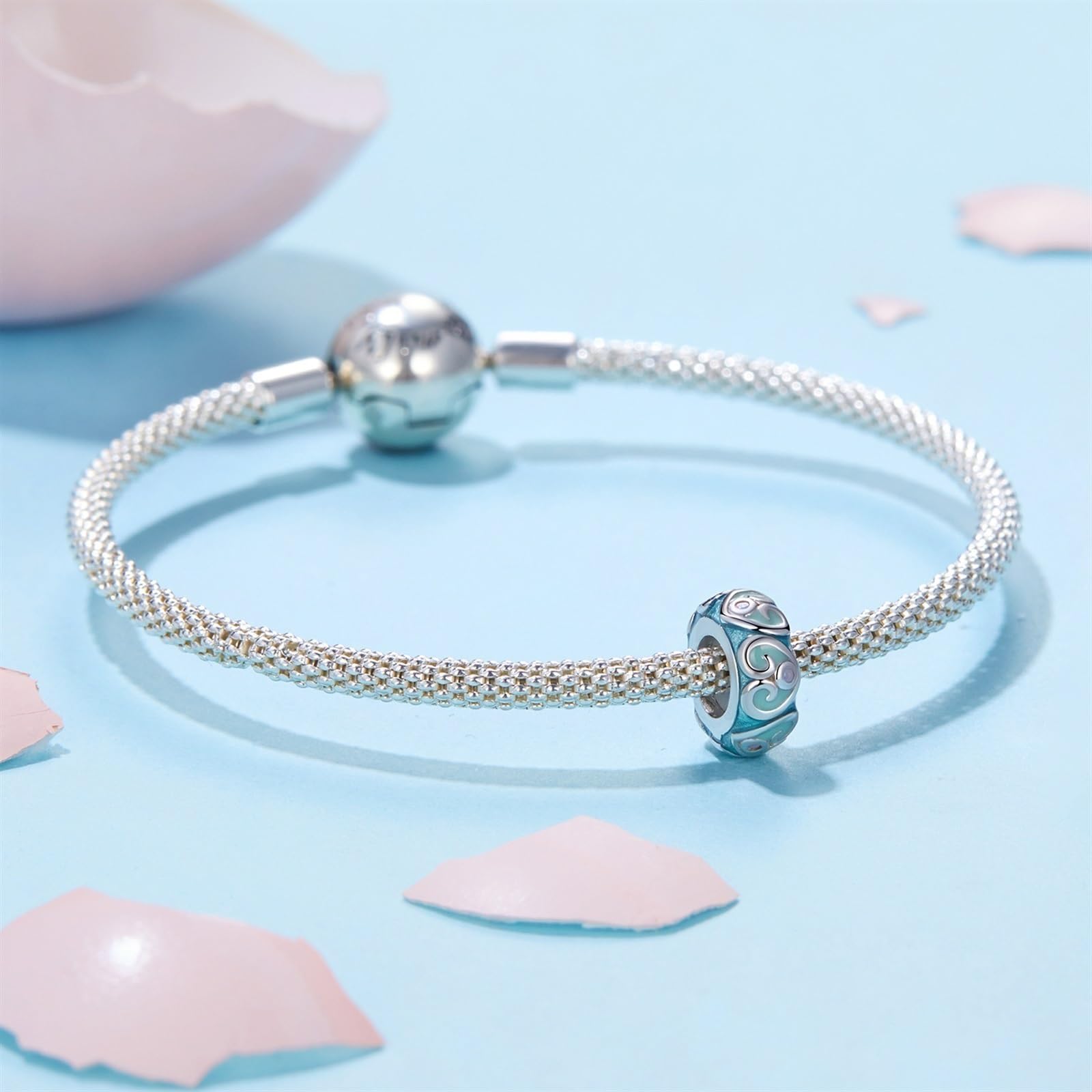 Ciondoli distanziatori in gomma coniglietto pasquale in argento sterling 925 per collane bracciali per compleanno donna