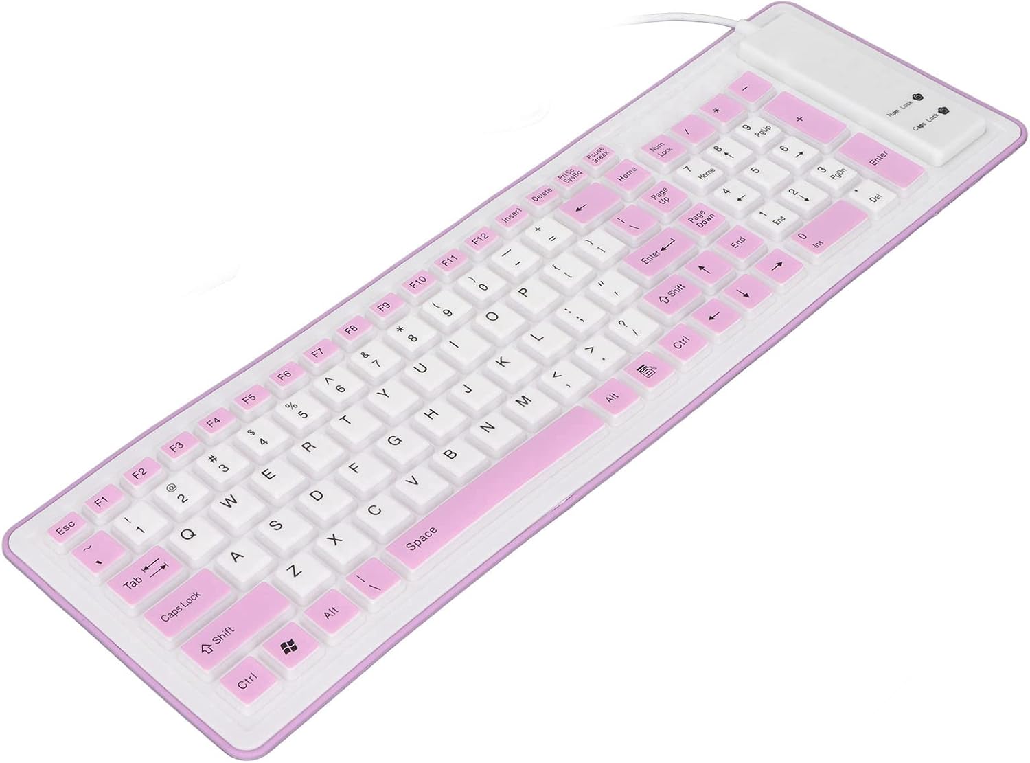 Roll Up Keyboard, Foldable Silicone Keyboard 103 Keys USB Wired Mute Keyboard, Fadeless Foldable Keyboard for Pc Laptop Travel()