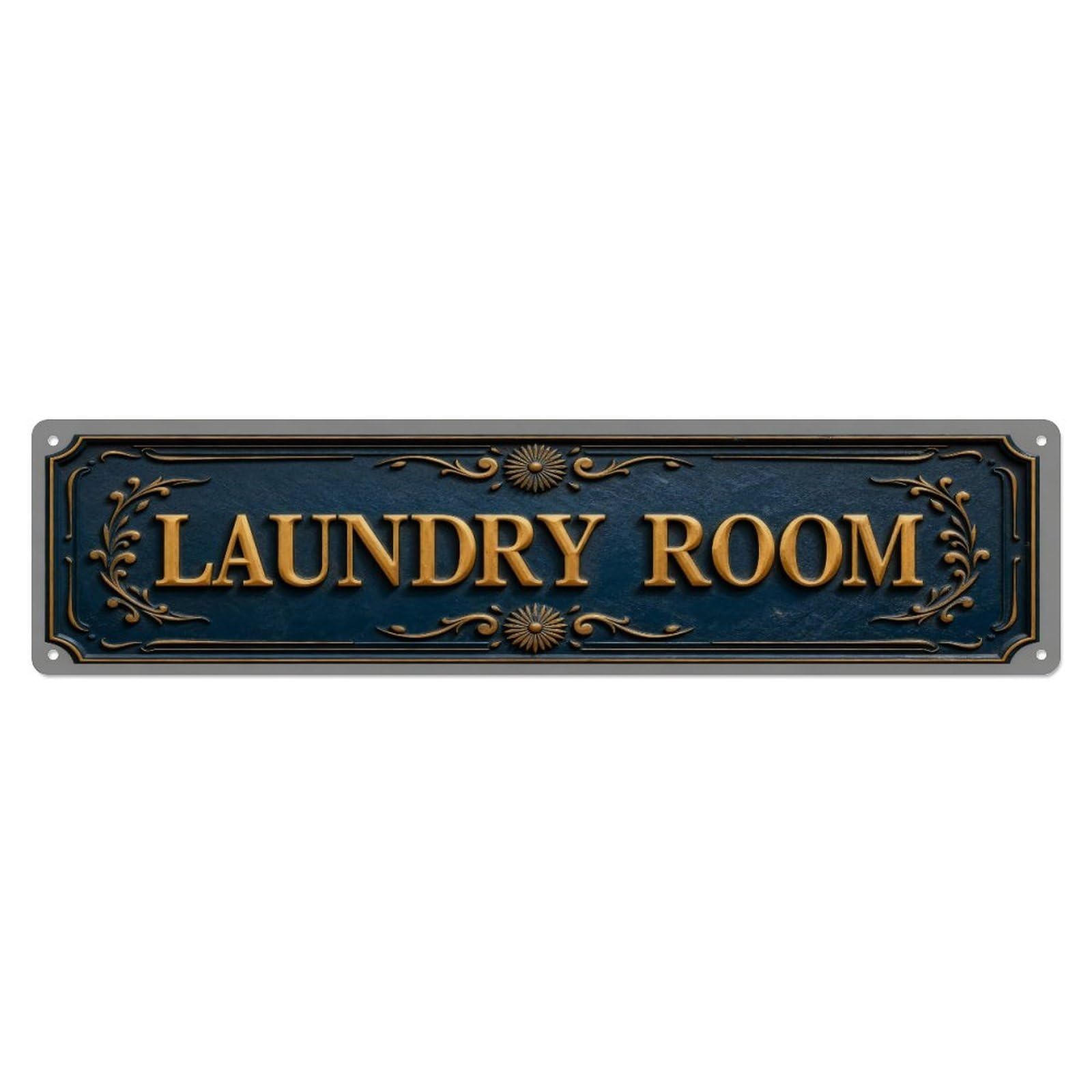 Ornate Gold Lettering Decorative Flourish Tin Sign Vintage Metal Sign Home Bar Garden Indoor & Outdoor Wall Decor Retro Metal Poster 4x16 Inch
