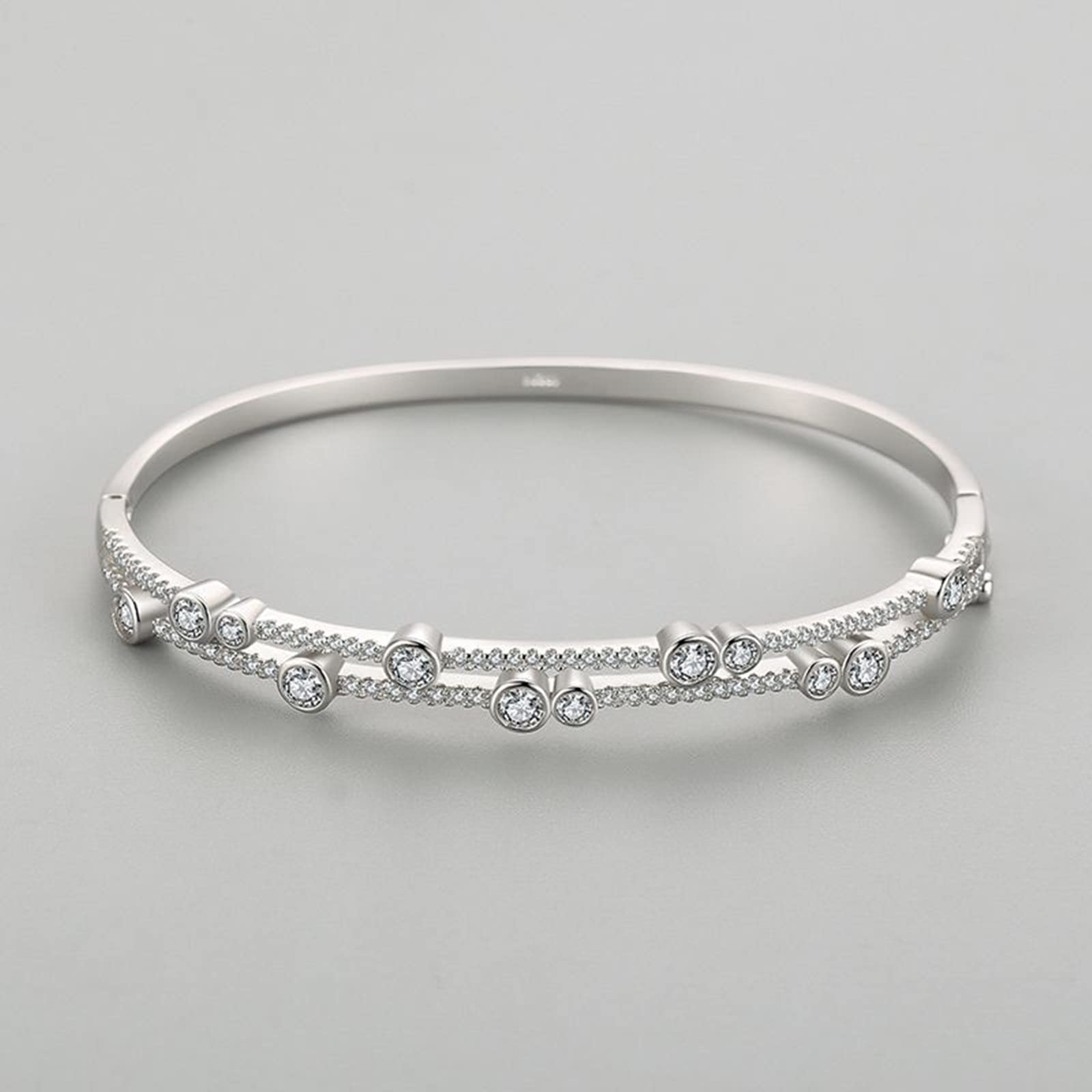LYGBAOFUL Pulsera Feng Shui Mujer Plata de Ley Forma Redonda con Circonitas Pulseras de Mujer en Joyería