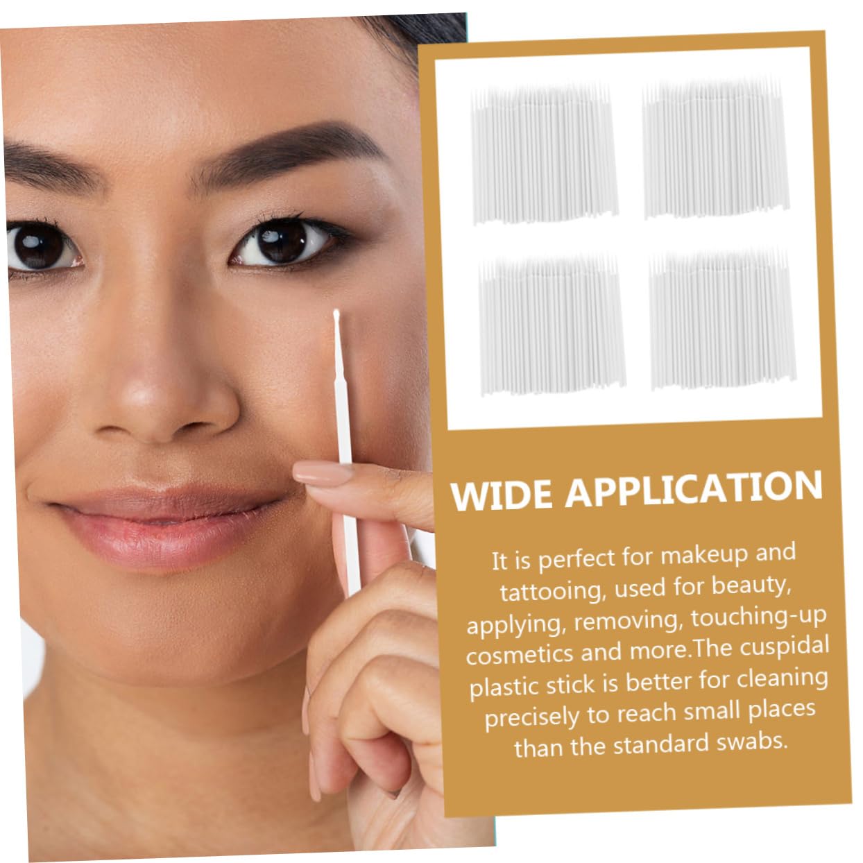 VALICLUD 4Packs Disposable Cosmetic Swabs Applicator Sticks for Makeup Tattooing and Touch Ups for Estheticians and Beauty Salons