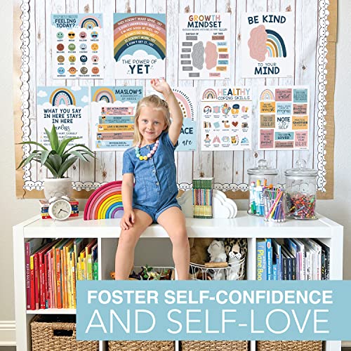 9 Boho Mental Health Posters For Classroom Elementary - School Counselor Office Decor, Mental Health Decor For Office, Therapy Office Decor Mental Health, School Counseling Office Decor, Calm Corner #TOP1
