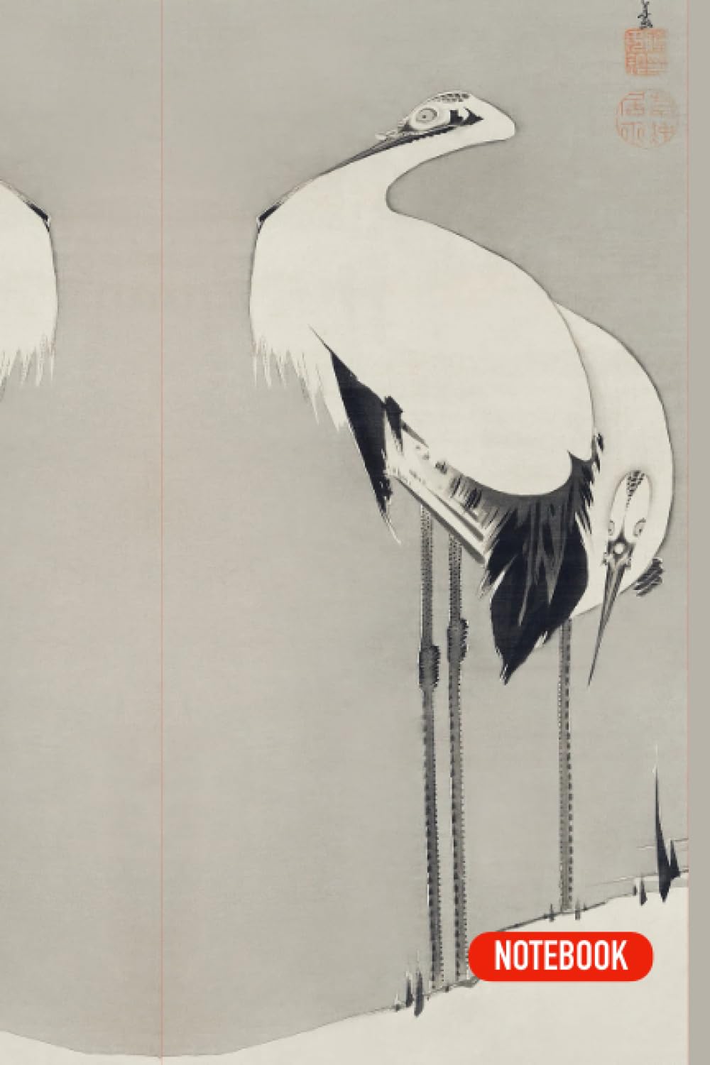 Notebook Cranes Winter Theme Cover: 6 x 9 120 Lined Pages Notebook, Journal, Diary