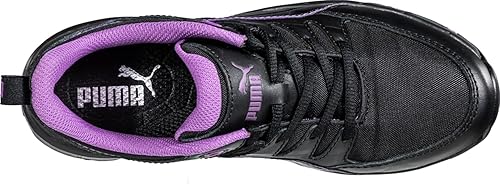 Miniatura 3 de PUMA Zapato industrial Stepper Low para mujer, color negro-morado, talla 7.5