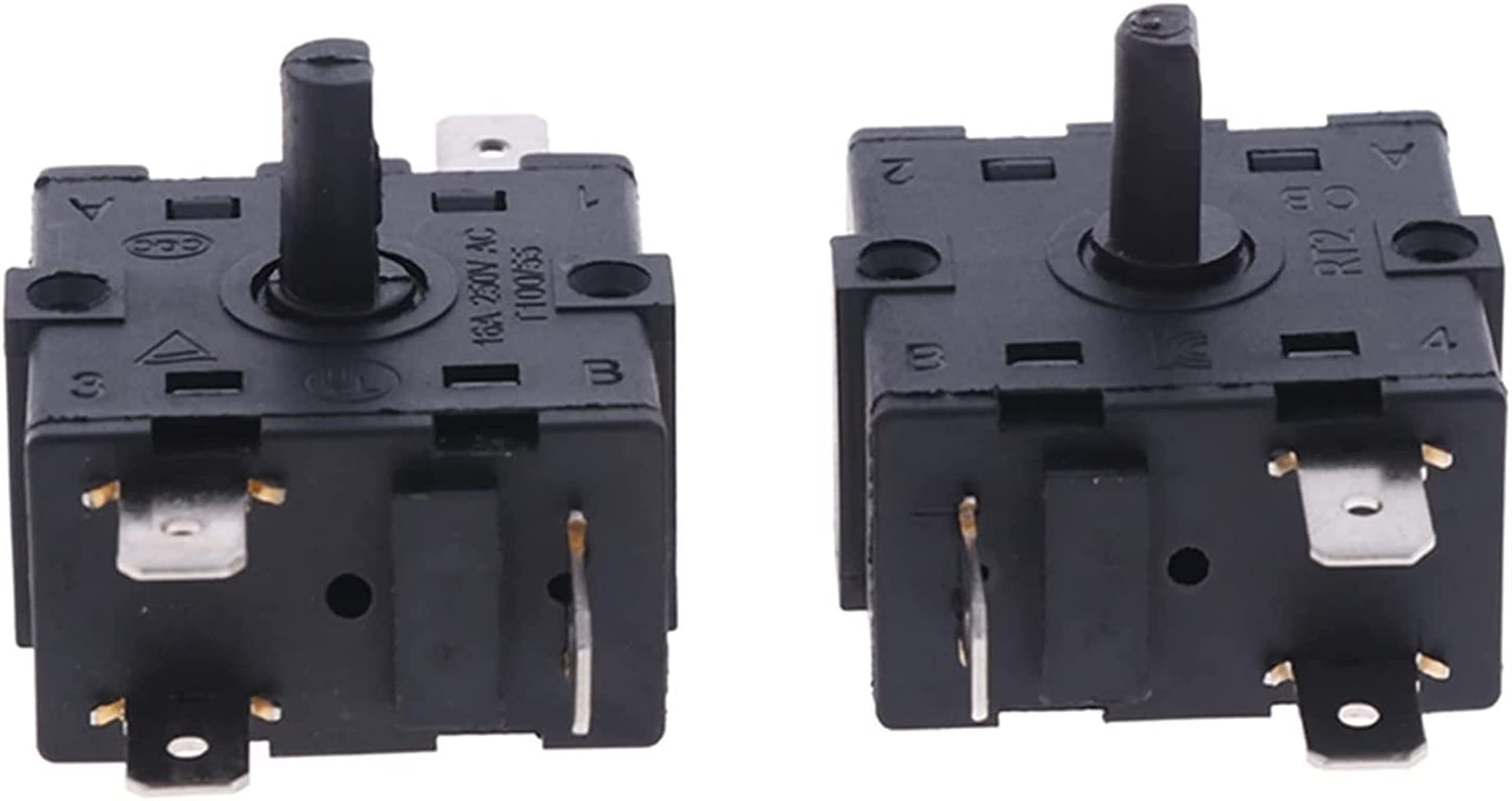 AQHYEBNSR Switch Encoder Electric Room Heater Rotary AC 250V 16A 3Pin 5Pin Selector(5 Pin,2pcs)