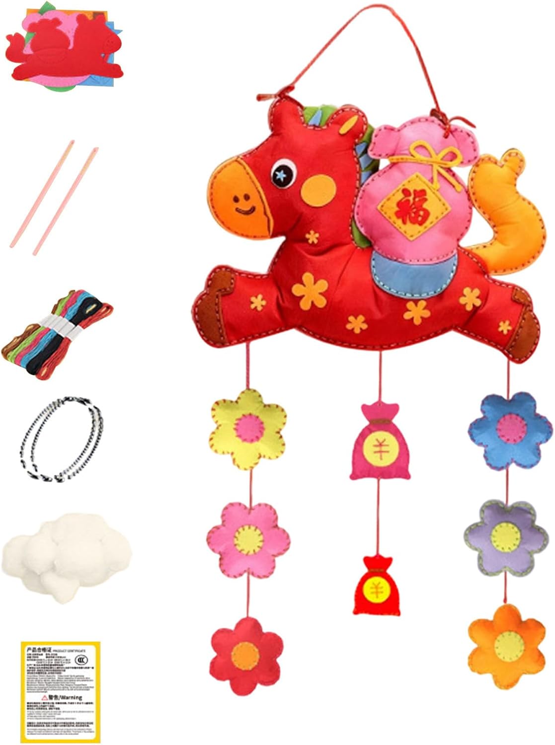 Sewing Needle Kit - Educational Horse Theme Crafts Activities | Home Sewing Kit - for Children Girl Daily Entertainment During Birthday New Year Holiday Indoor