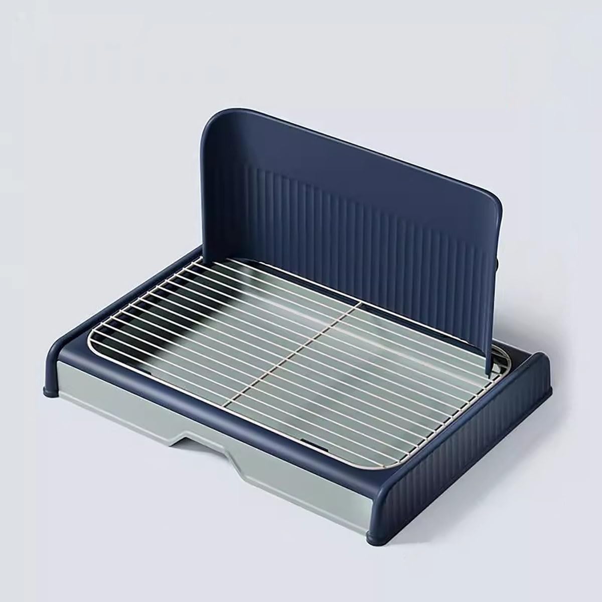 Dog Pee Pad Holder with High Wall, Drawer-Style Large Flat Dog Toilet, Split Design, Clean Without Getting Your Hands Dirty(Blue)