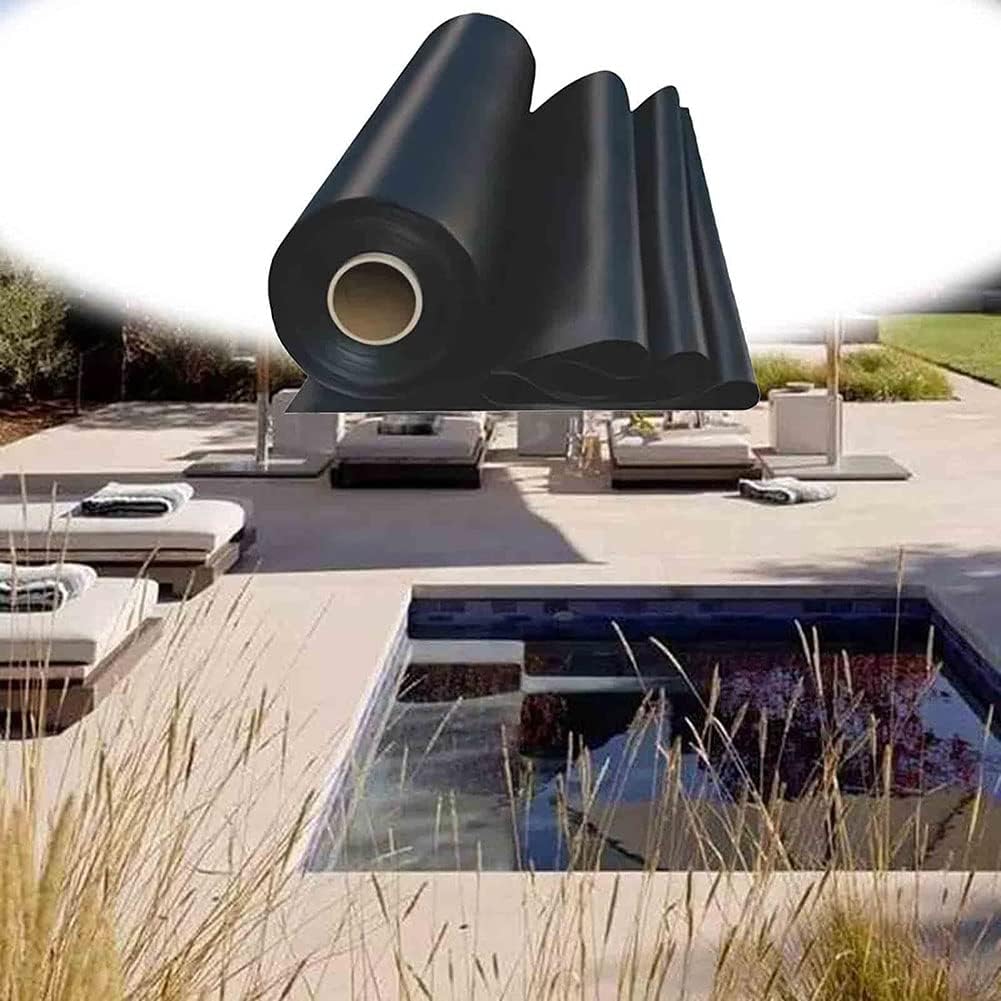 Pond Liner 12Mil Flexible Liners Large Water Garden Fish Pond Liner 9X10 HDPE Pound Skins Fountain Underlayment for Outdoor Ponds, Backyard Waterfall,5 * 5m