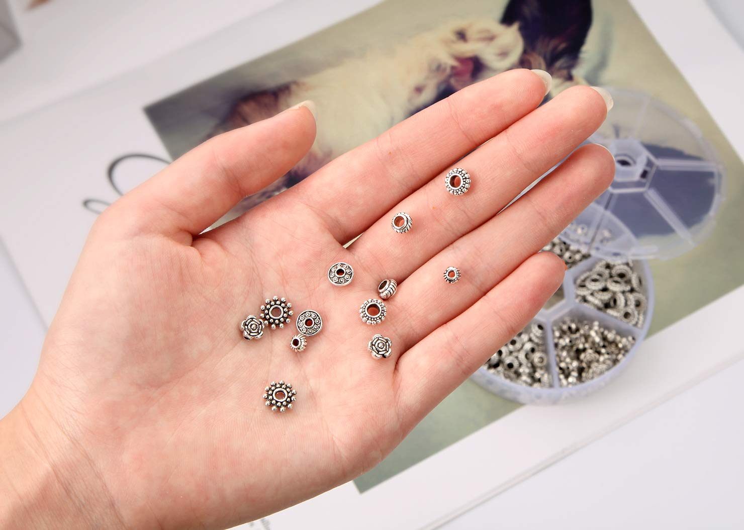 Lot De 30 Perles Spacer Argent Tibétain Tête De Chaton - Neuf