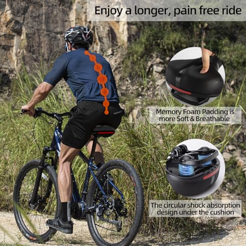 Image of ROCKBROS Bike Seat Cushion Soft Wide Bicycle Seat for Peloton, Road