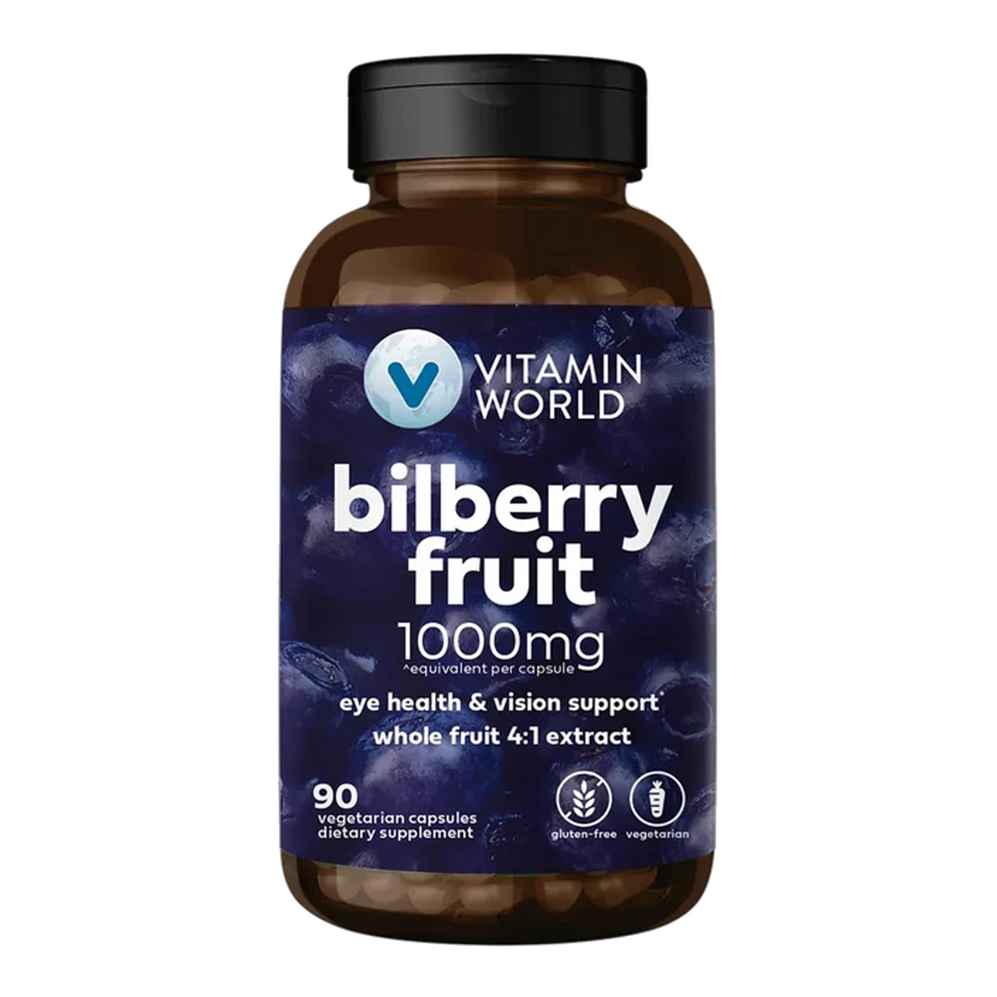 Vitamin World Bilberry Extract 250mg, Eye Health, 90 Servings
