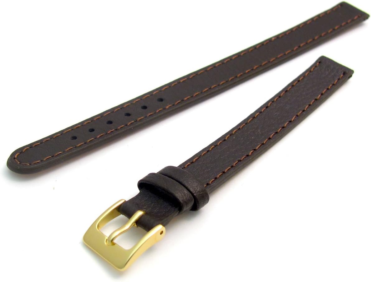Super long Ladies XXL Leather Watch Band Strap Buffalo Grain 14mm Brown