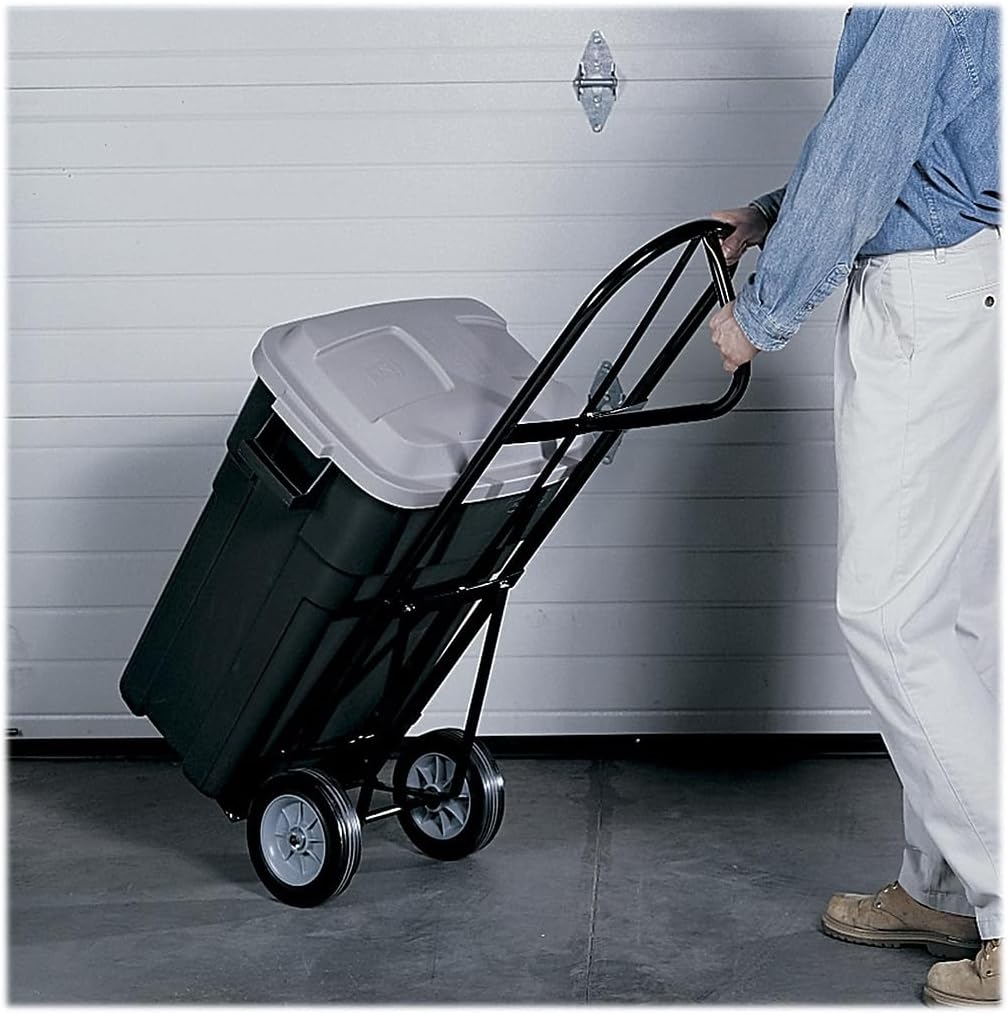 Safco Tuff Truck P-Handle Utility Hand Truck, 400 lbs. Capacity, 14"x7" Toe Plate, Black, with Solid Rubber 8" Wheels & Ball Bearings