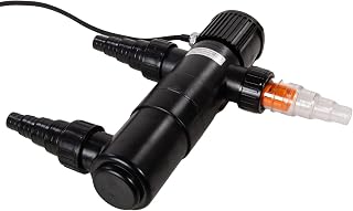 AquaForte GUV-211 UV-C, máx. Estanque 12 m³, Flujo máximo 1,7 m³/Hora, 11 W, Carcasa con conexión Quick Lock, Equipado con 3 Conexiones: 3 boquillas de Manguera 20/25/32/40 mm y Vidrio de visión UV