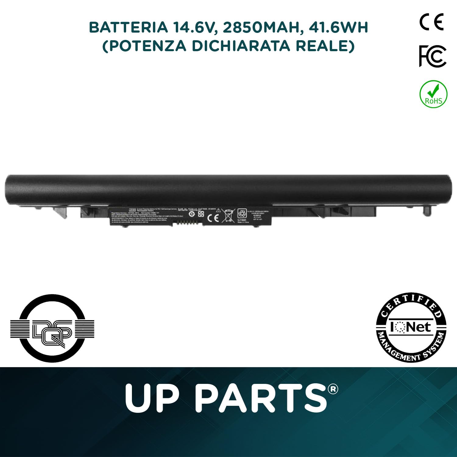JC04 2850mAh Modello Batteria 919700-850, 919682-831, 919681-221, 919682-121, HSTNN-HB7X Batteria di ricambio per HP Pavilion 250 G6 255 G6 TPN-C129 14-bs 14-bu 15-BS 15-BW 15-br (14.8V 38Wh) UP PARTS