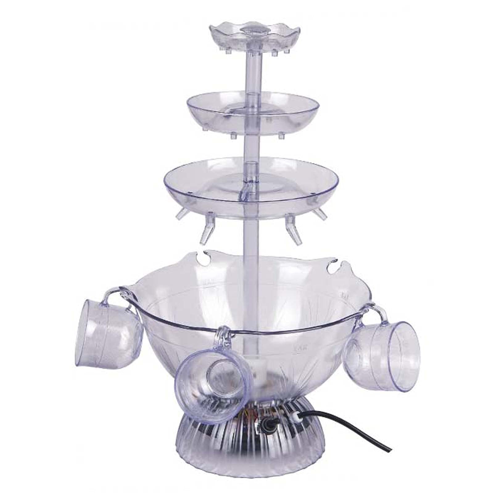 Fontaine de fête à 3 niveaux avec base éclairée par LED pour boissons à vin, idéale pour les fêtes et anniversaires de mariage
