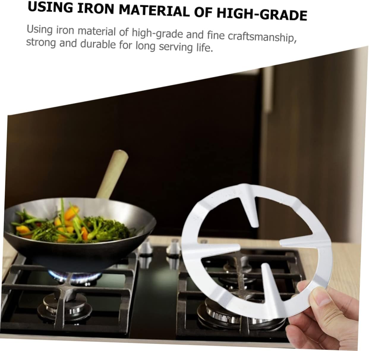 DOITOOL 3pcs Cooking Essential Iron Wok Rings Stove Top Gas Burner Support Kitchen Tool