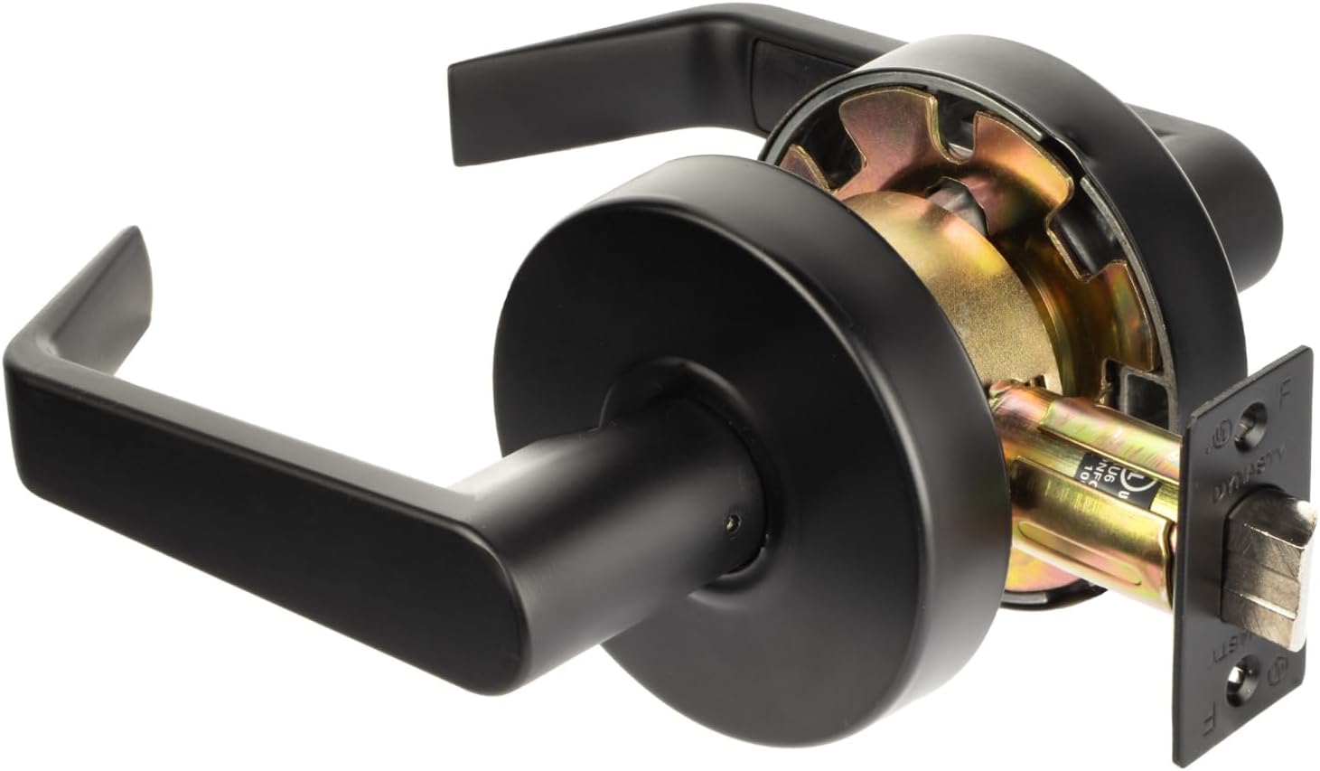 Dynasty Hardware Classroom Door Lock Keyed Lever Lockset, ADA Compliant, Grade 2 Heavy Duty Locking Handle for School, Classroom or Educational Facility, Flat Black Finish, Model AUG-03-US19