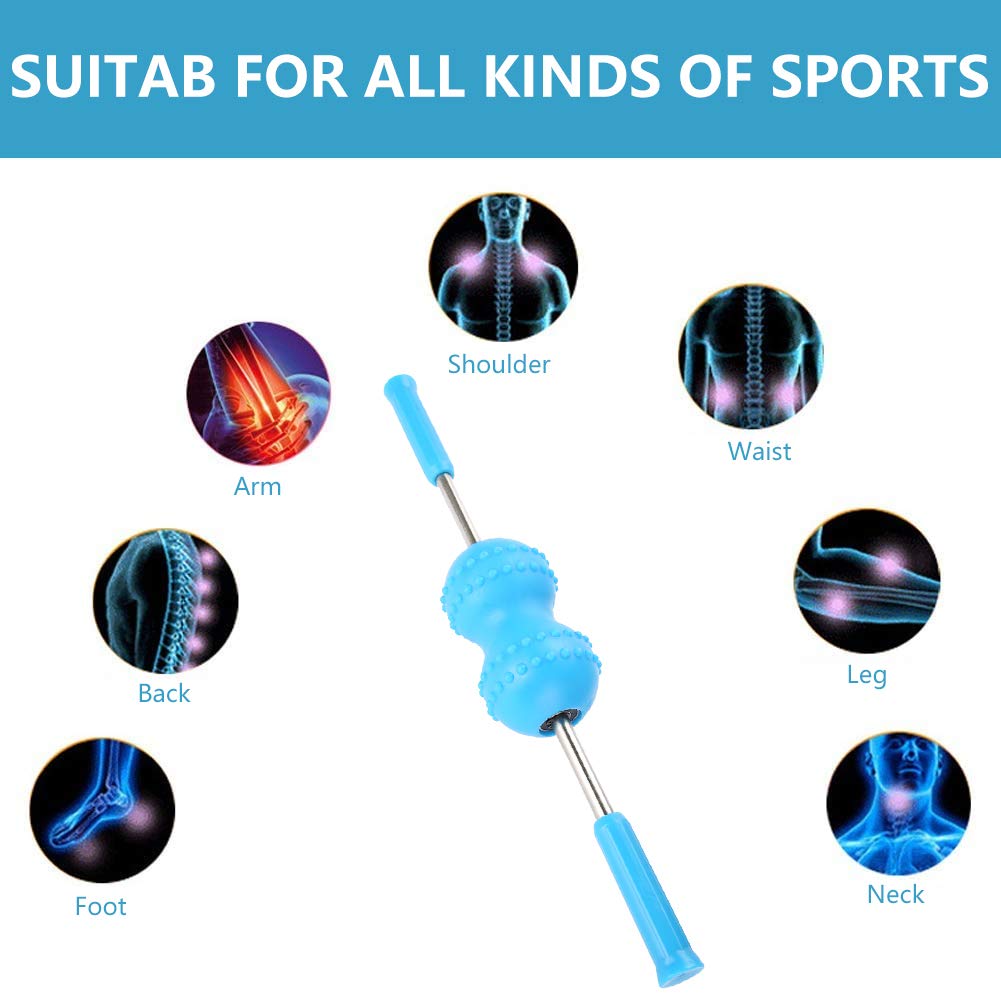 OUTASIGHT Massage Stick Roller, Multifunctional Body Muscle Massager, Deep Massage Stick Relief Myofascial Release with 2 Balls for Men and Women