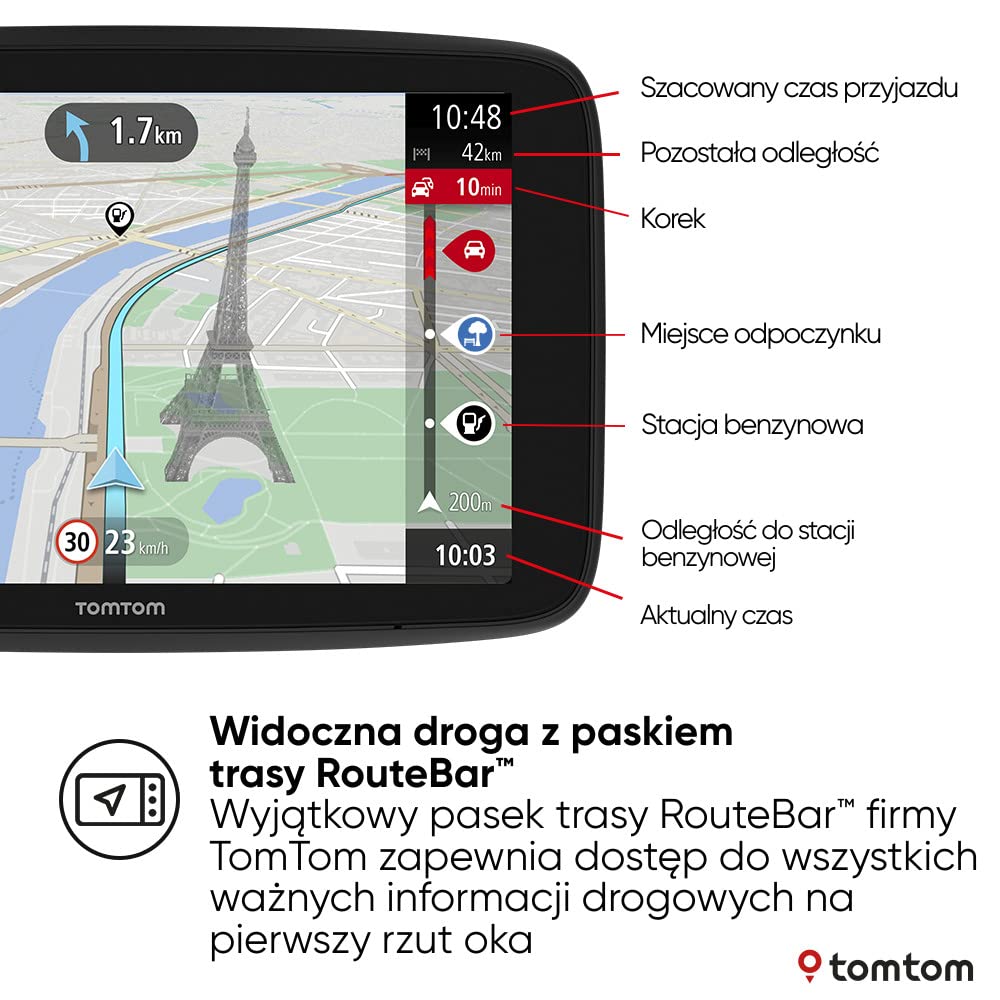 TomTom GO Navigator Nawigacja samochodowa (6-calowy ekran, aktualne informacje drogowe i ostrzeżenia o fotoradarach na okres próbny, mapy świata, aktualizacje przez sieć Wi-Fi)