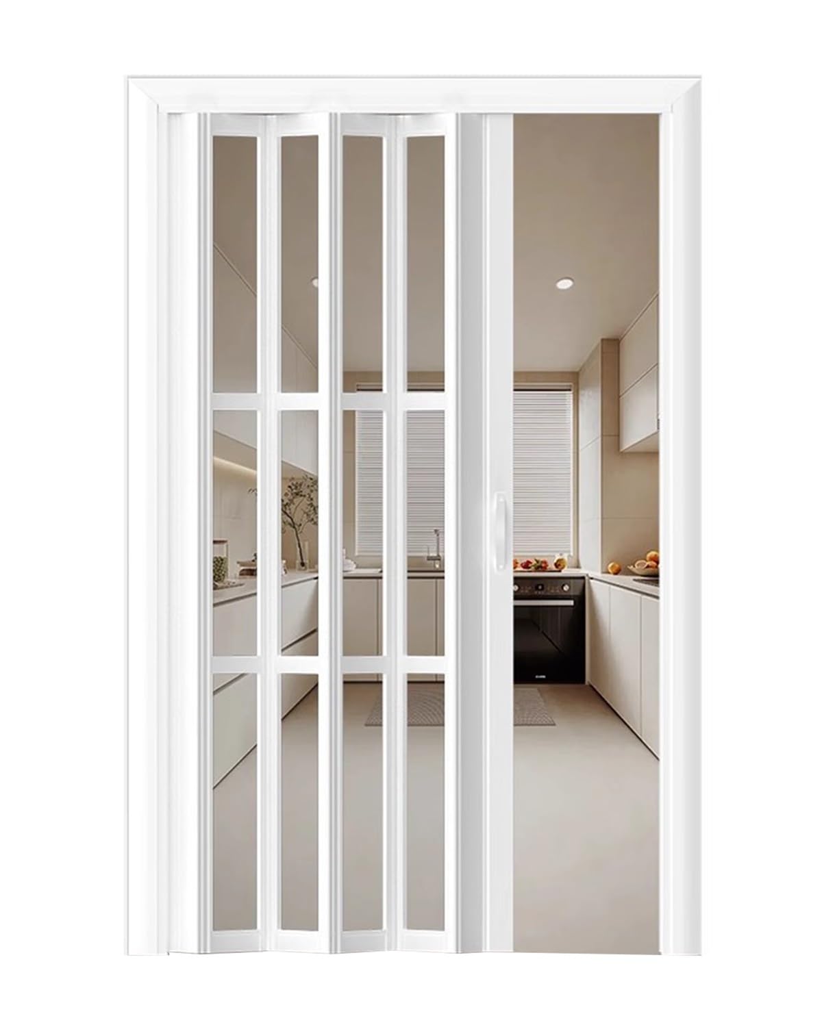 Porte accordéon magnétique plissée – Portes pliantes en PVC pour salon, armoire, salle de bain – Taille personnalisable