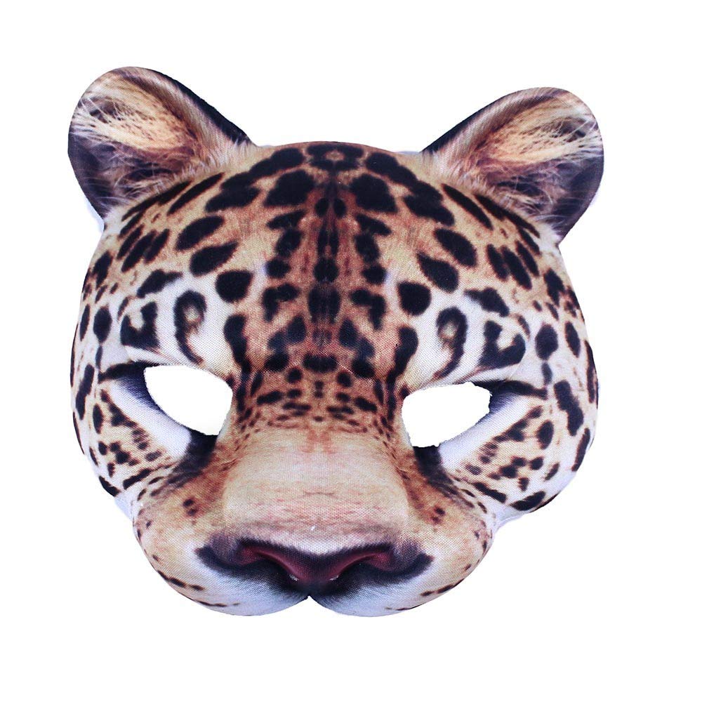 Rappa Tiermaske Gepard/Leopard – Lebensechte 3D Stoffmaske Für Kostümparty, Karneval & Halloween