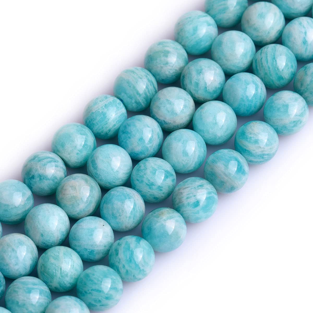 Gem-Inside Create Your Own Fashion Brazilian Amazonite Gem-Inside Natural Stone 6Mm 63Pcs Round Beads For Jewellery Making Strand 15" Beaded Semi Precious Gemstone Diy Handmade Craft Supplies