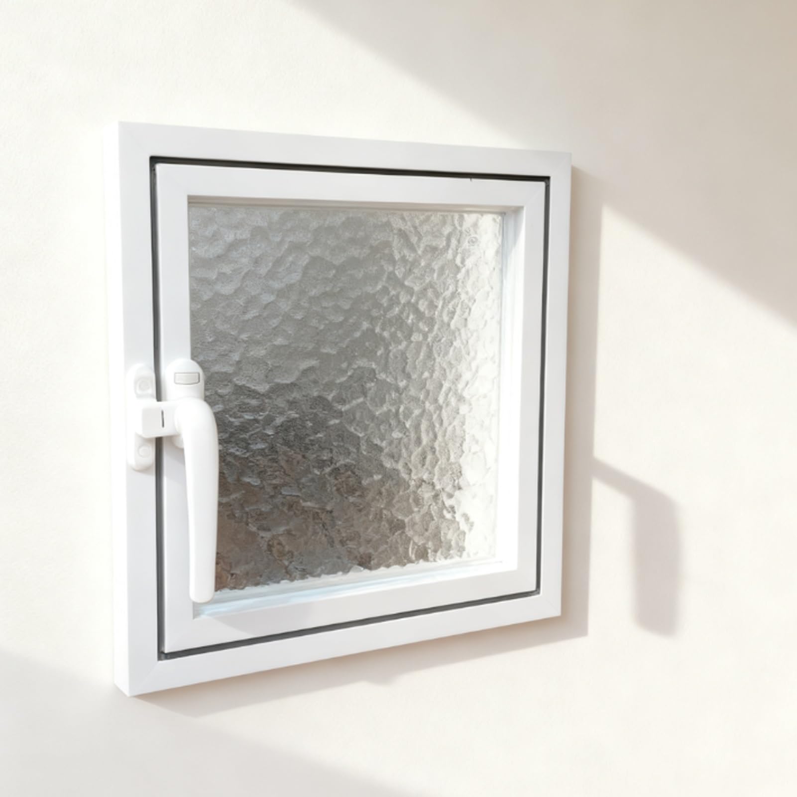 Finestra Di Ventilazione Della Lega Di Alluminio, Finestra A Oblò In Vetro Temperato Con Maniglia, Per Bagno, Seminterrato(White,50cm/19.6in)