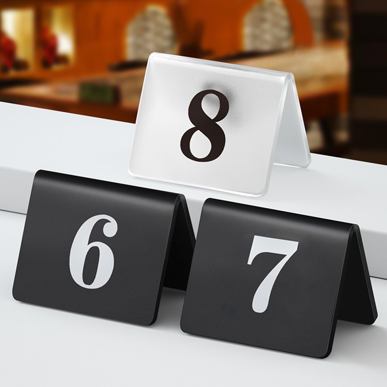 Carpas acrílicas de doble cara con números de mesa, placas de números de mesa en forma de V para bodas y eventos, transparente, paquete de 25, opciones multicolor disponibles