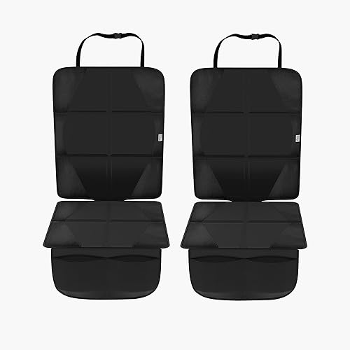 Worldy Wheels Car Seat Protector for Child Car Seat, 600D Waterproof Non-Slip Carseat seat Protectors for Leather Seats, Thick Padding Car Seat Cover with Mesh Storage Pockets (Pack of 2).