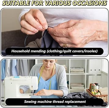 Henyall Sewing Thread, 24 Spools Cotton Thread Set, Sewing Threads Kits for 90 Yards per Spool, Includes Black Thread for Sewing and White Cotton Thread, Ideal for Sewing Machine & Hand Sewing