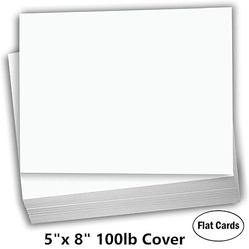 Miniatura 2 de Hamilco Blank Index Cards - Cartulina pesada de 5 x 8 pulgadas, cubierta de papel de cartulina blanca de 100 libras, paquete de 100 unidades