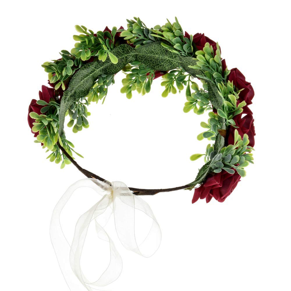 Shiwaki Ghirlanda Fatta a Mano Copricapo Testa Fascia Fiore Fascia per Capelli Vacanza al Mare Accessori da Sposa Damigella d'Onore Ragazza Testa di Flanella Fiore (Borgogna Shiwaki Ghirlanda Fatta a Mano Copricapo Testa Fascia Fiore Fascia per Capelli Vacanza al Mare Accessori da Sposa Damigella d'Onore Ragazza Testa di Flanella Fiore (Borgogna