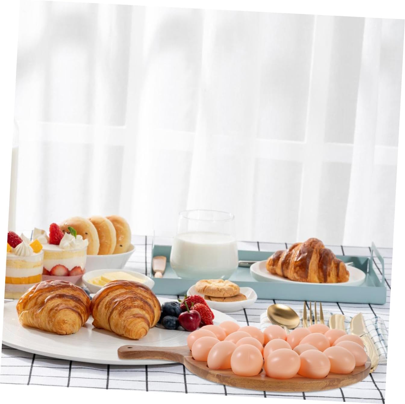 Wooden Deviled Tray Sturdy Storage Holder for Kitchen Use Chic Design for Easter Celebrations Crafted from Wood Practical and Safe for Home