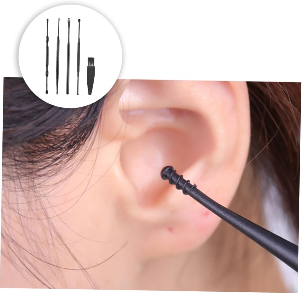 Replacement Tips Ear Cleaning Tool Earwax Removal Ear Spoon Double Head Rotating Cleaner for Safe Cleaning