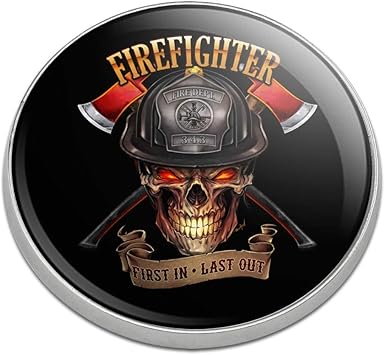 Review GRAPHICS & MORE Firefighter Skull First in Last Out Fireman Golfing Premium Metal Golf Ball Marker